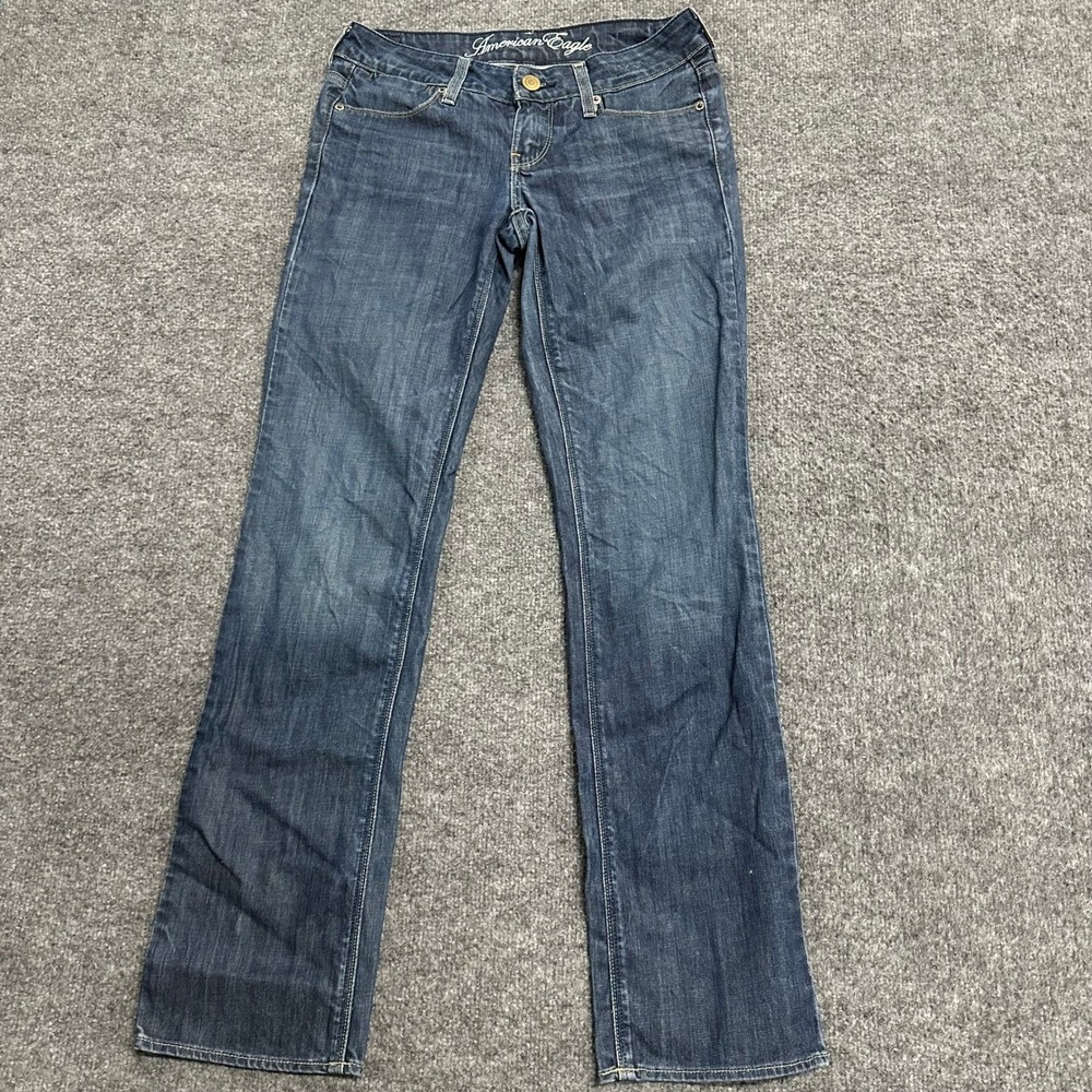 American Eagle Jeans Womens Size 0 Short Dark Wash Classic Denim Stretch LowRise